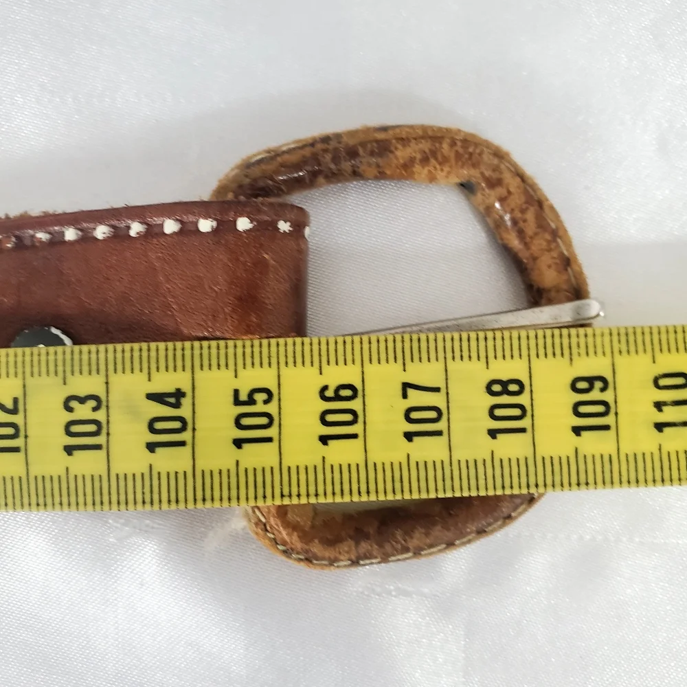 Vintage Men's Brown Western Leather Belt - Picture 10 of 11